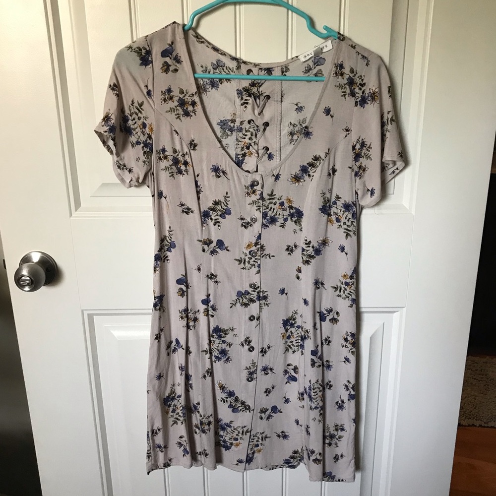 PACSUN floral print, button down dress